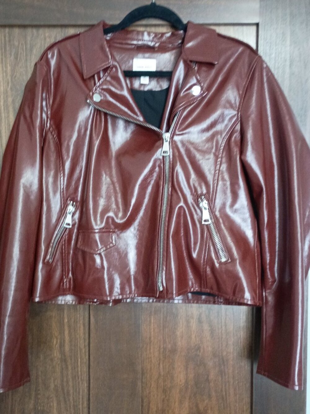 Y2K Nine West Faux-Leather Biker Moto Jacket Size XL